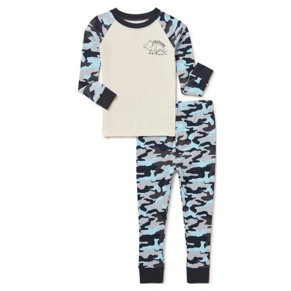 Wonder Nation Toddler Boys Cotton Long Sleeve Top Pajama Pants Set Size 5T - Picture 1 of 4
